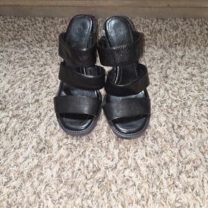 DKNY Black Triple Strap Heels